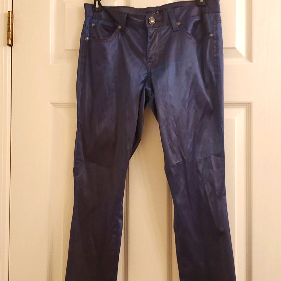Jessica Simpson Blue Metallic Pants.